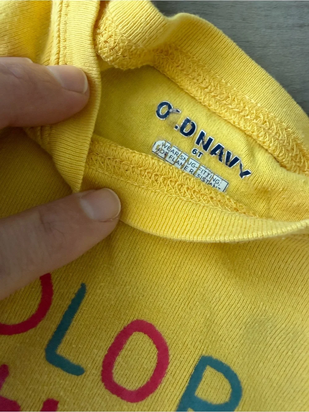Old Navy Kids Yellow Tee & Multicolor Crayon-Print Pajama Set